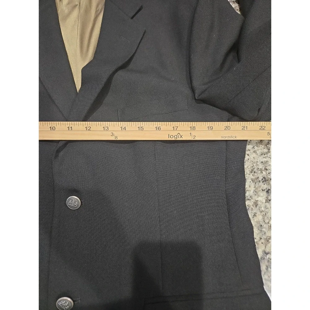 Stafford 42R Black Wool Blend Blazer Jacket Classic Business